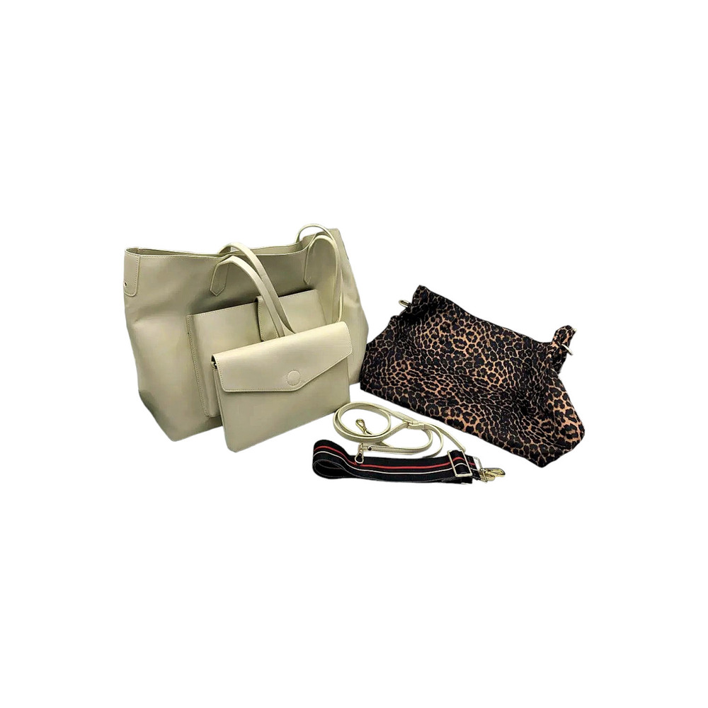 Charley Was Here 3-in-1 Faux Leather Tote Grace Ivory